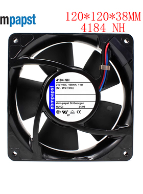 全新德国风机 4184NH风扇 24V 11W 12038 12cm金属耐高温散热风扇