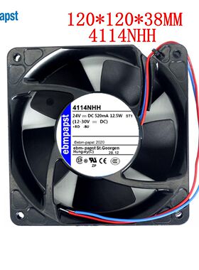 4114NHH 全新正品德国24V 12.5W 120*120*38 金属耐高温散热风扇