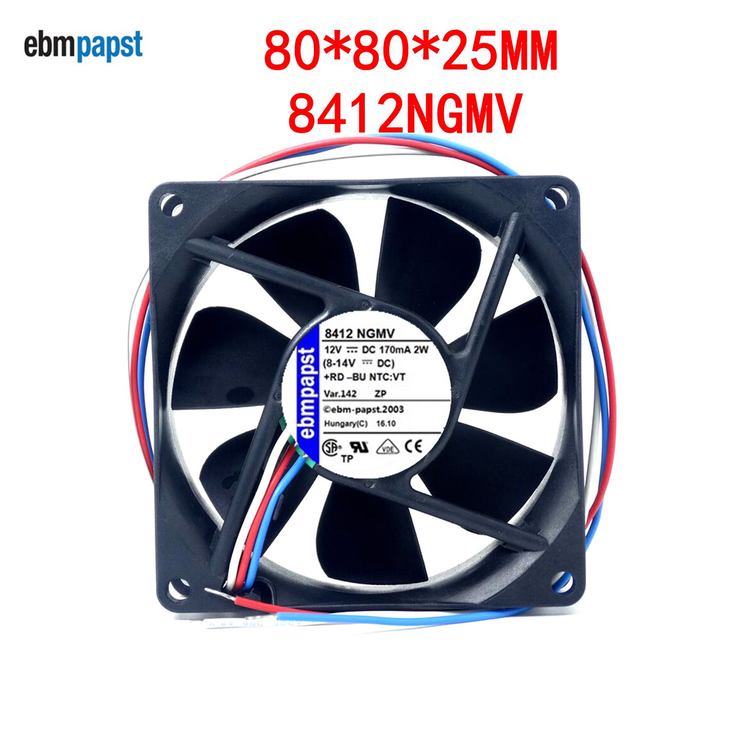 全新原装德国进口 8412NGMV 8CM 8025 12V 2W 直流滚珠散热风扇