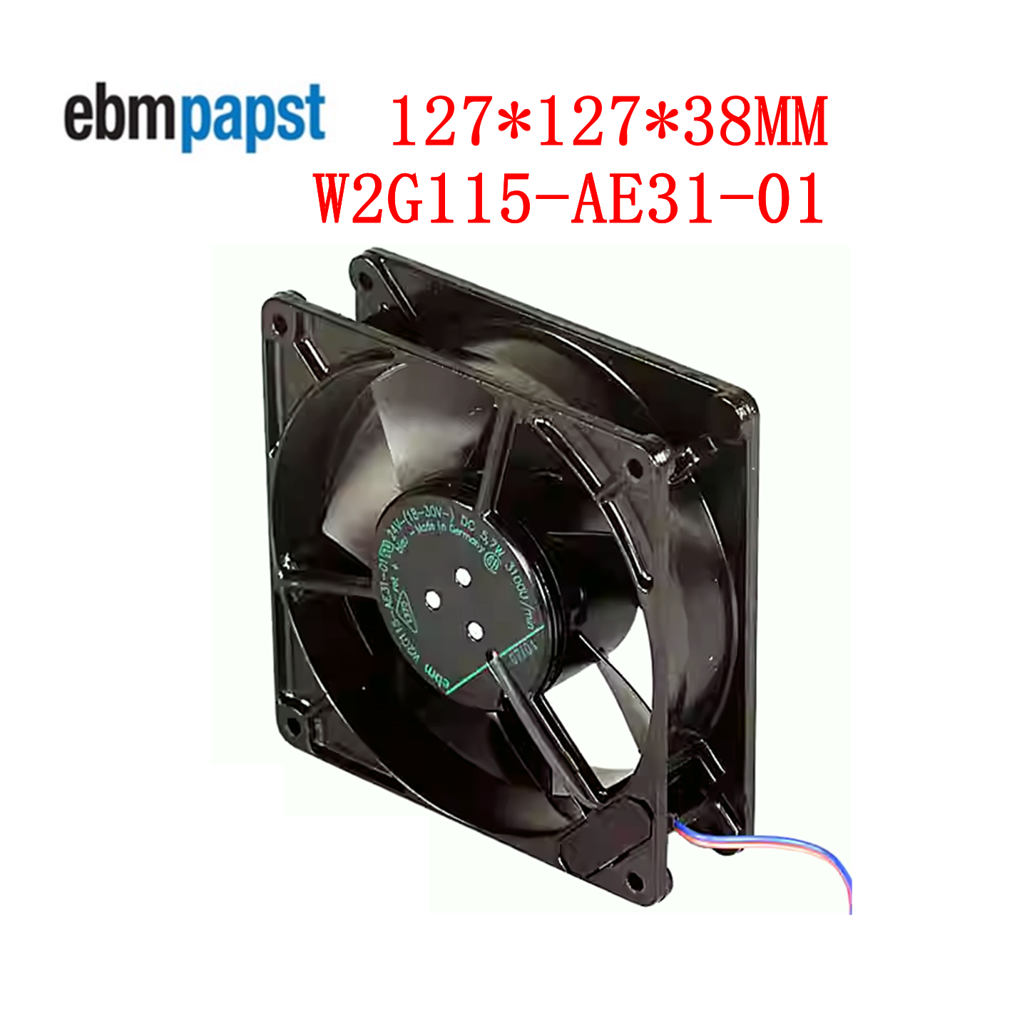 德国风机 W2G115-AE31-01 24V 5.7W 12738 12.7CM 全金属变频风扇