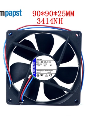 3414NH风扇 24V 3W 全新正品德国 9025 高端设备变频器散热风扇