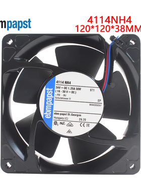 全新原装德国风扇 4114NH4 12038 24V 30W纺织机械发射机散热风扇