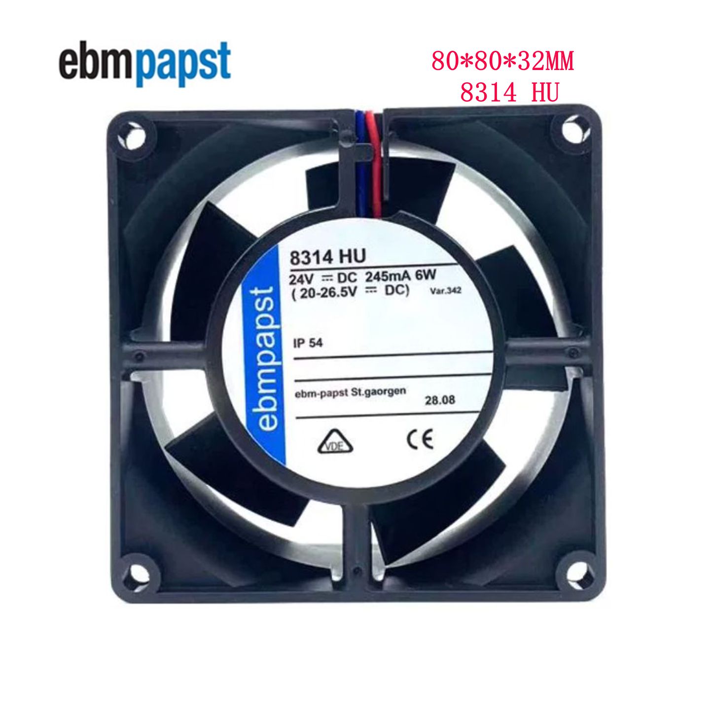 8314HU 风扇全新德国风机8032 24V 6W 8厘米 8cm变频器散热风扇