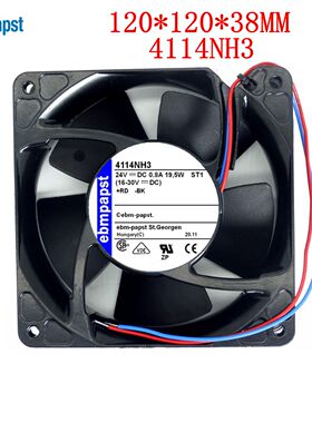 德国风扇 4114NH3 全新原装正品 24V 发射机专用金属风扇 19.5W