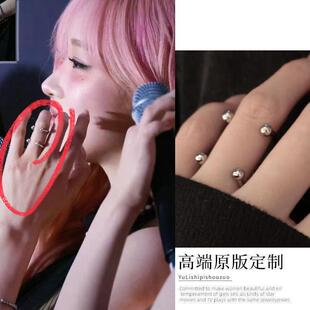 吉赛尔同款戒指应援周边设计简约百搭开口食指戒生日礼物