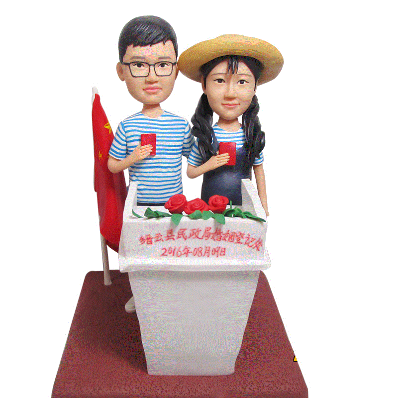 日本购MZdiy软陶公仔人偶泥人真人定制结婚礼物生日照片蜡像人像