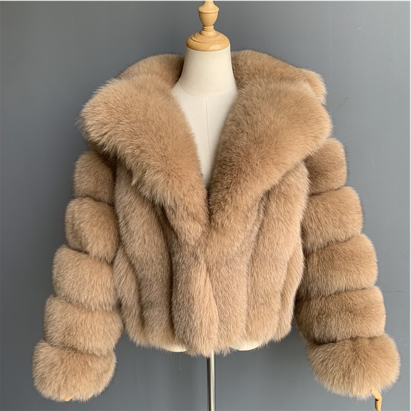 跨境欧美皮草外套仿狐狸毛女装秋冬仿皮草外套西服领现货