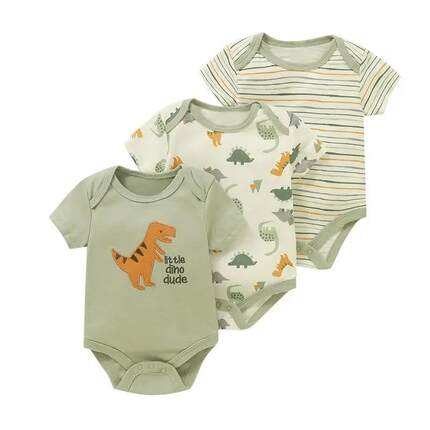 Cotton baby clothes three piece set baby jumpsuit宝宝连体衣