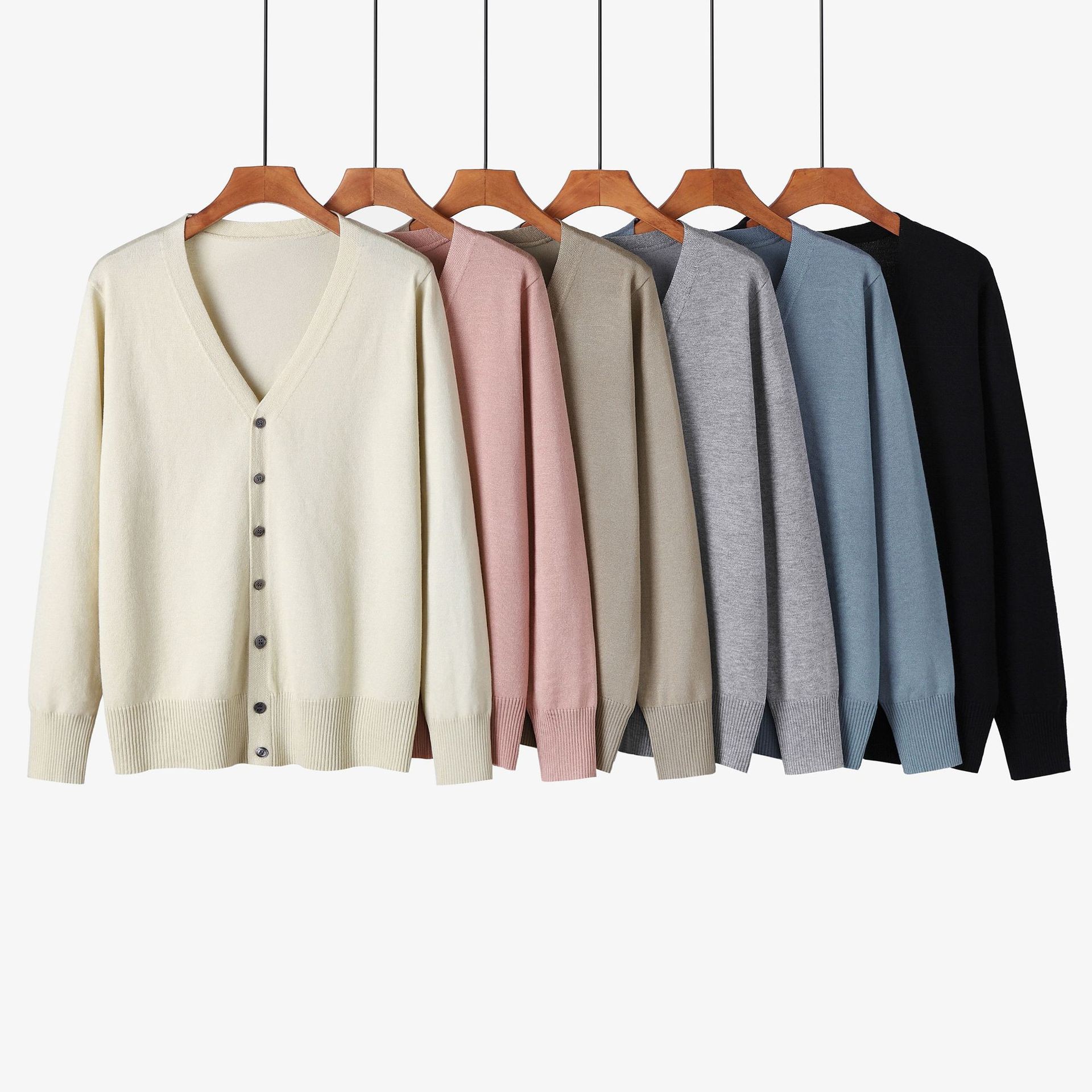 外贸欧美温差神器领开衫毛衣女加肥加大码外套纯色针织上衣斤