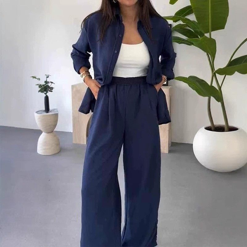 现货欧美外贸女装春夏新款时尚纯色宽松上衣休闲阔腿裤两件套,个性定制/设计服务/DIY,连衣裙加工定制,淘宝优惠券,粉丝福利购,淘宝优惠卷