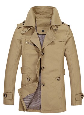 new style trench coat men's mid-length autumn fashion
