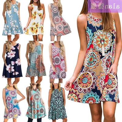 2019 summer long vest dress women causal beach maxi dresses