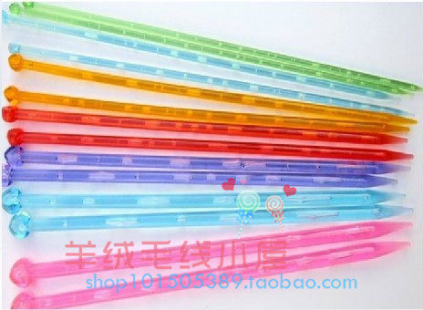 编织工具 水晶针 毛衣针 围巾针 棒针 亚克力针 塑料针一副2根