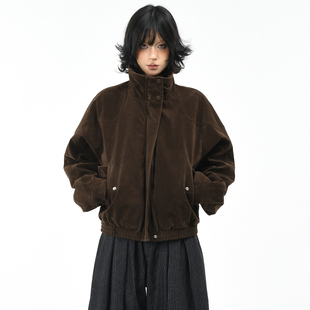 OV原创美式 宽松短款 工装 棉衣棉服 复古摩登皮绒廓形保暖外套女冬季