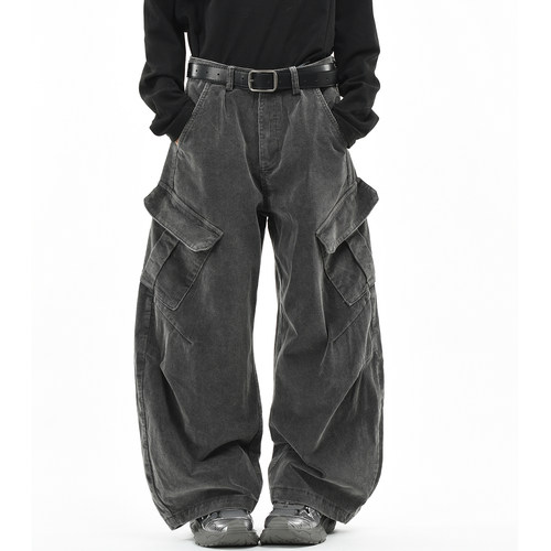 原创美式灯芯绒多口袋工装休闲裤