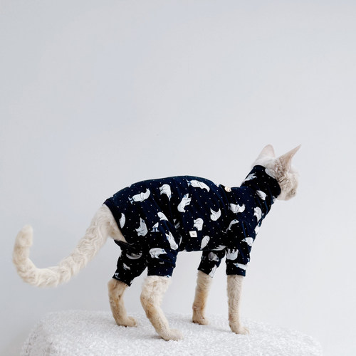 圣诞可爱加绒毛球猫衣服