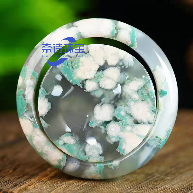 奈诗珠宝直播间天然樱花玛瑙冰透项坠/吊坠
