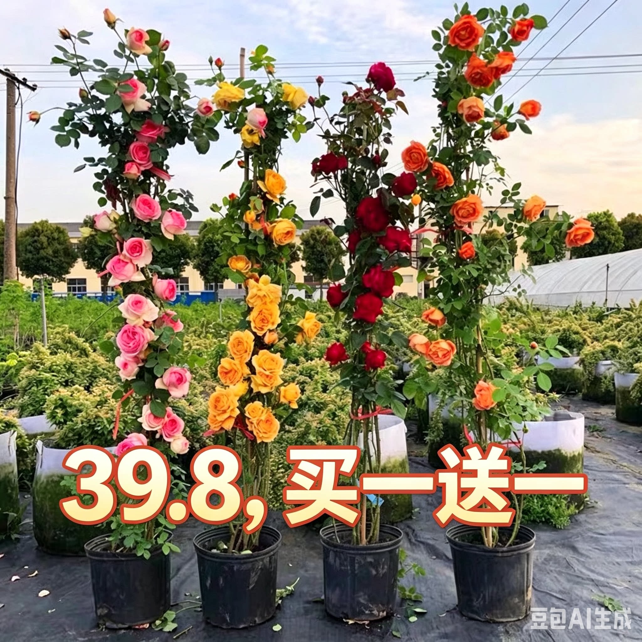 39.8元买一送一特价套餐月季花苗开花盆栽庭院阳台花卉植物