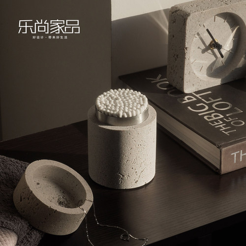 侘寂风洞石牙签筒牙线盒棉签罐