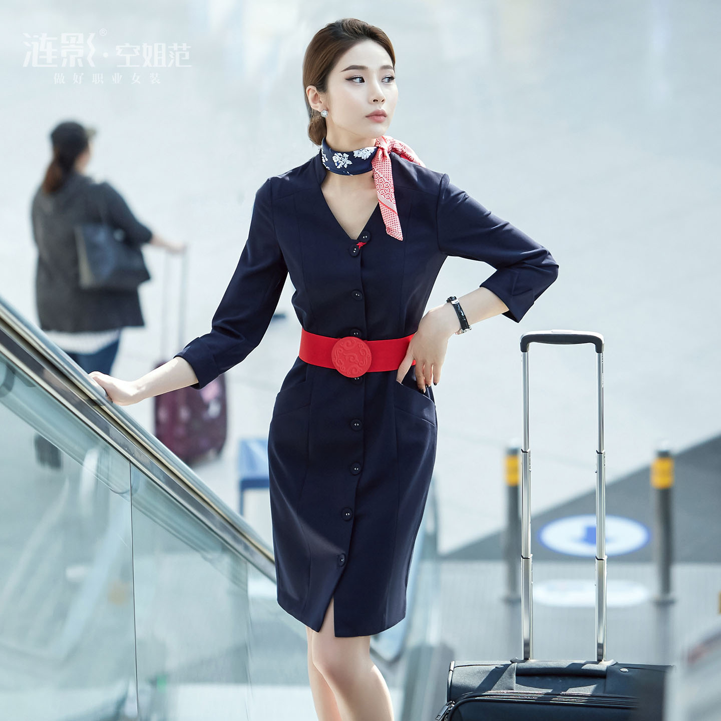 空姐范职业套装空乘面试制服东航连衣裙美容师前台接待工作服套裙