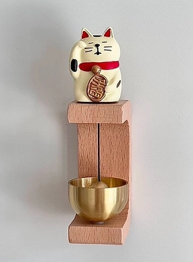 ins招财猫磁吸门铃装饰冰箱贴