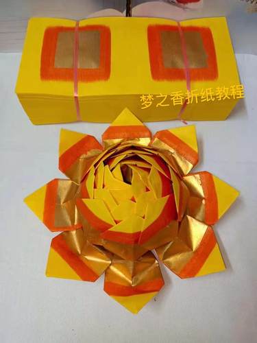 潮汕双连大金手工折纸折各种大莲花有教程一捆470张左右 - 封面