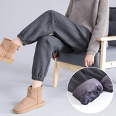 子2025秋冬加绒加厚保暖卫裤 宽松束脚休闲裤 女 女春秋季 ins运动裤