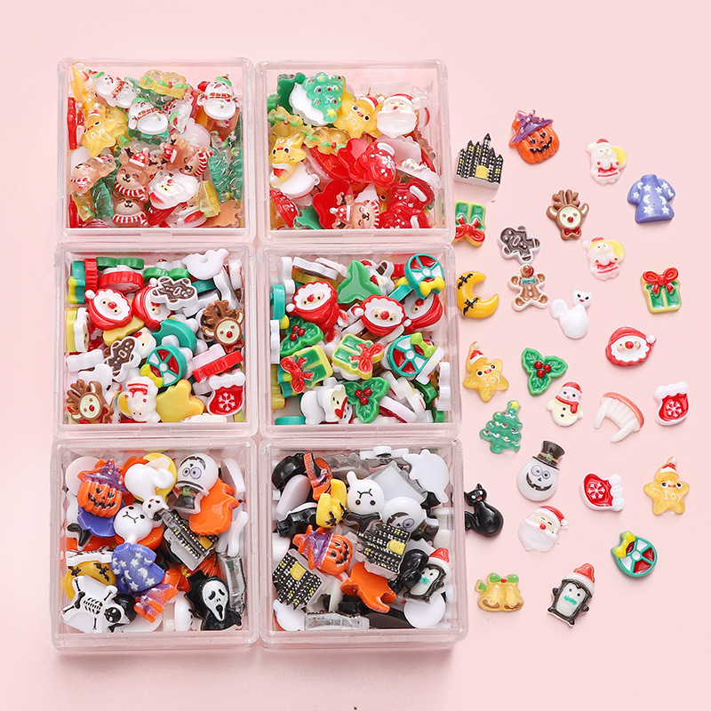 可爱卡通圣诞节万圣节树脂混款