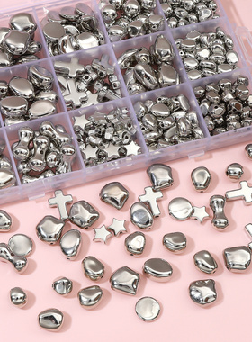 塑料CCB不规则异形白K色隔珠子DIY手工耳环手链项链饰品配件材料