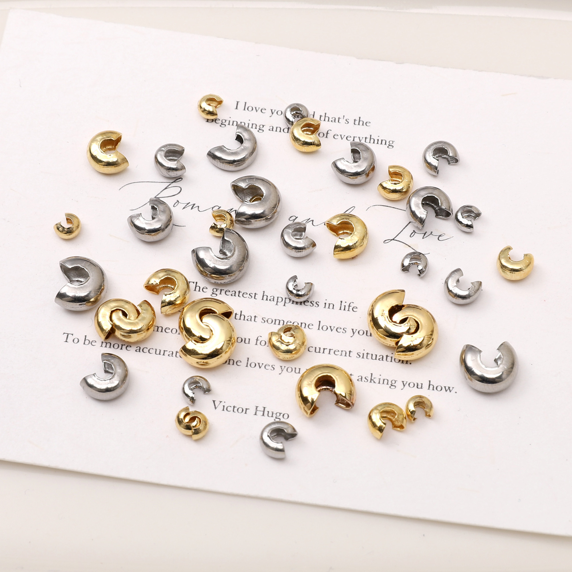 不锈钢C型开口定位夹珠收尾扣