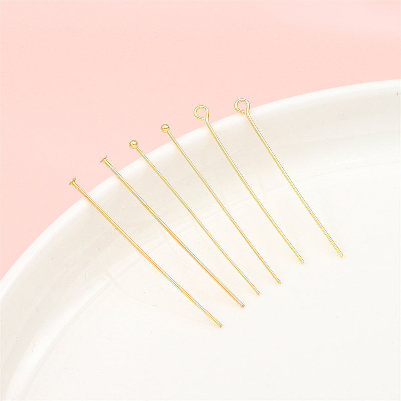 색상 보존 14K 금 덮인 T 바늘 9 자 바늘 볼 헤드 바늘 DIY 수제 액세서리 페르시 귀 보석 재료 팔찌 펜던트