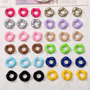 16mm亚克力亮面甜甜圈珠子 手工diy串珠手链钥匙扣饰品材料配件
