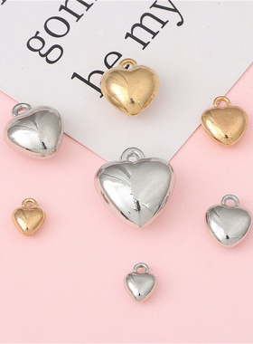 电镀CCB金色桃心吊坠手工DIY串珠手链项链装饰配件做耳环耳坠材料