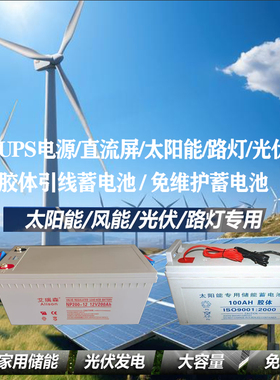 太阳能路灯UPS胶体引线蓄电池12V24AH38 65 80安 100 120 150 200