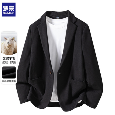 罗蒙秋冬含羊毛醋纤仿羊驼绒西装