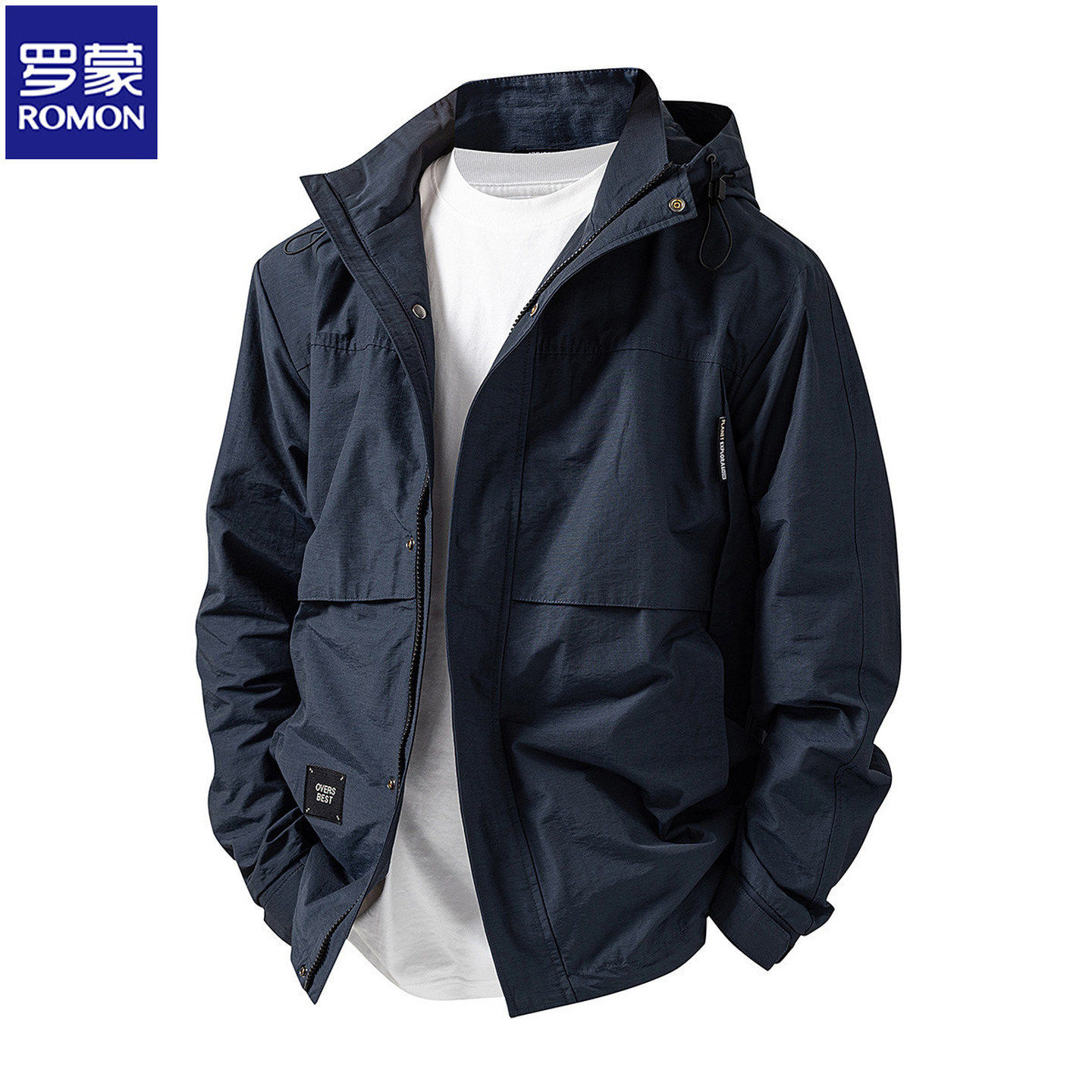 罗蒙机能风时尚简约男士春秋新款商务登山户外冲锋衣风衣夹克外套