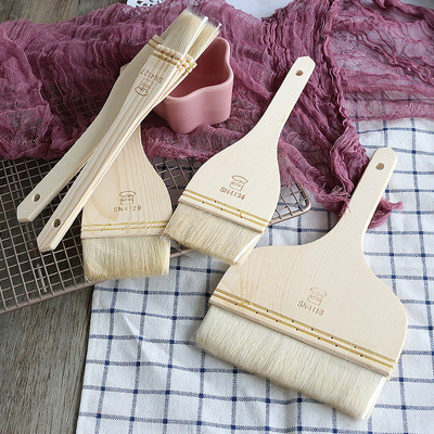 三能烘焙工具大中小号木柄羊毛刷SN4127SN4128蛋液刷烧烤刷SN4129
