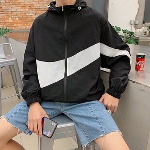 大码防晒衣男外套夏季新款户外超薄透气男款运动防风衣皮肤衣服