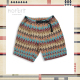 度假风运动短裤 松紧腰沙滩裤 编织几何图案休闲短裤 Norbit