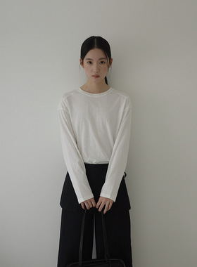 EVERTRUE 2026春季打底T恤女长袖圆领防晒透视上衣罩衫32823