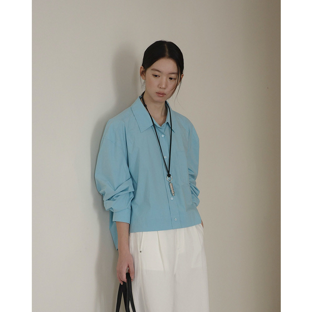 EVERTRUE 十三行2026春季韩版基础款衬衫女短款长袖宽松上衣60025