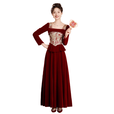 敬酒服女秋冬结婚礼服出阁宴冬