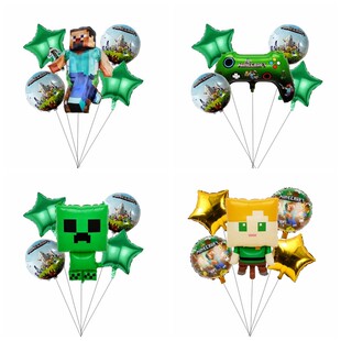 我的世界主题男孩8周岁生日装饰布置用品史蒂夫苦力怕组合气球