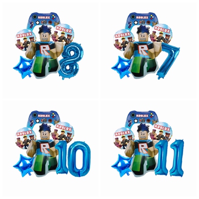 ROBLOX虚拟世界游戏主题男孩12周岁生日布置数字气球组合套装装饰