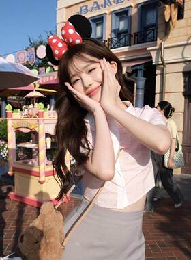 米妮米老鼠波点蝴蝶结发箍迪士尼头箍卡通游乐园头饰儿童拍照发饰