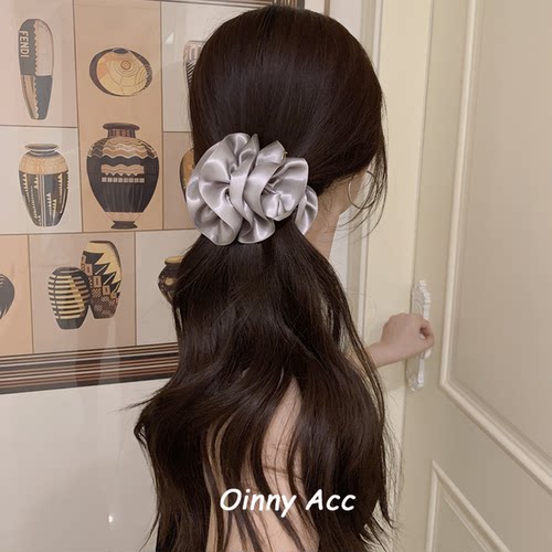 韩国baket灰紫色缎面泡泡花发夹