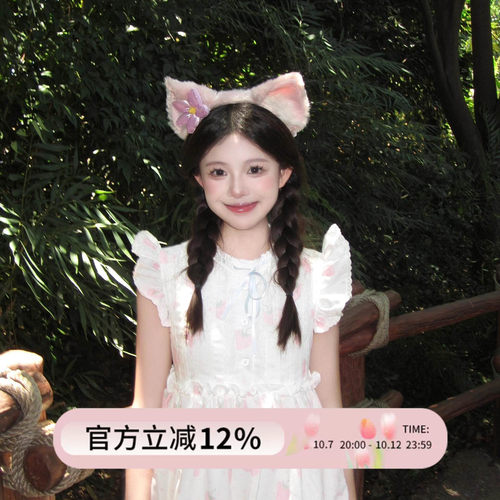 可爱小狐狸玲娜贝儿发箍迪士尼游乐园拍照毛绒头箍洗脸游玩头饰女