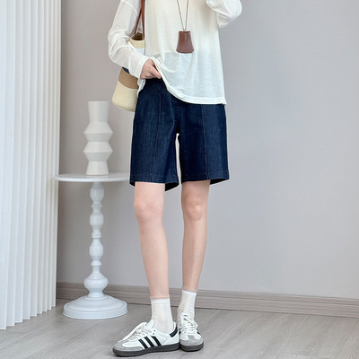 Justalit夏季冰凉显瘦直筒牛仔裤