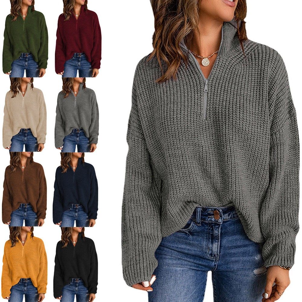 欧美新款女式高领秋冬亚马逊套头针织秋季百搭毛衣女款,模玩/动漫/周边/娃圈三坑/桌游,lolita洛丽塔连衣裙,淘宝优惠券,粉丝福利购,淘宝优惠卷