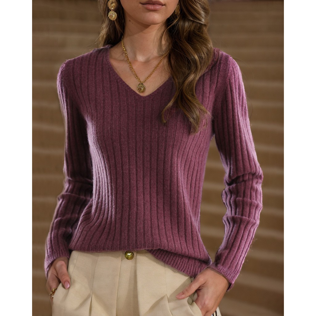 外贸女装秋冬新款领纯色长袖修身针织衫上衣套头打底毛衣女